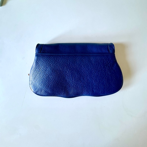 NWoT ROYAL BLUE TORY BURCH Crossbody Bag Purse, Pebbled Leather Gold Chain Strap - Picture 4 of 11